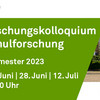 Ankündigungskarte für die Vorträge des Forschungskolloquiums im Sommersemester 2023