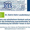 Titelbild der Veranstaltung IFS-Ringvorlesung Civic Literacy als Themenfeld der Empirischen Bildungsforschung vom 20.05.2021 mit dem dunkelblauen Schriftzug Dr. Katrin Hahn-Laudenberg (Vertr.-Prof.), Die Relevanz von schulischem Kontext und politischem Wissen für die Entstehung supranationaler politischer Unterstützung bei Schüler*innen in Europa