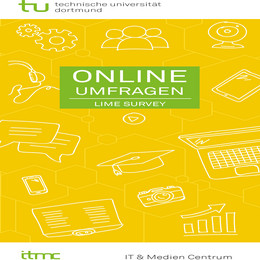 Yellow cover page of the flyer online surveys