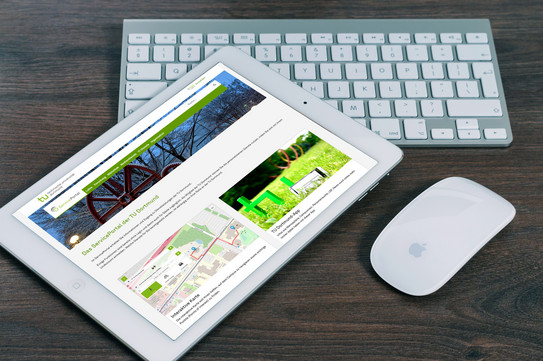 Tablet-keyboard-mouse ServicePortal on a tablet