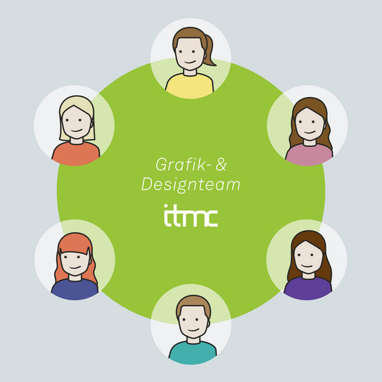 Illustration des Grafik- und Designteams