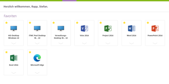 Screenshot of the Citrix user interface