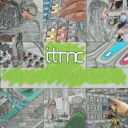 Stylized collage of several images from the daily work of the ITMC