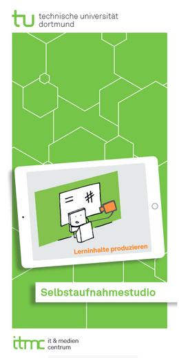 Grünes Deckblatt vom Flyer Selbstaufnahmestudio