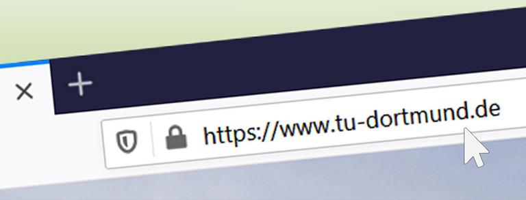 Web-Adresse URL der TU Dortmund im Browser