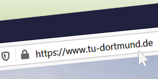 Web-Adresse URL der TU Dortmund im Browser