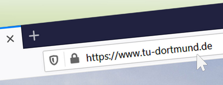 URL of the TU Dortmund University in the browser