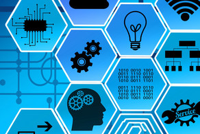 Honeycombs on a circuit Honeycombs with different contents on a circuit as background