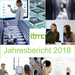 Jahresbericht 2018 Collage aus mehreren Bildern von Beschäftigten des ITMC bei der Arbeit