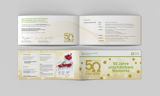 Invitation card for the 50th anniversary of the Faculty of Statistics