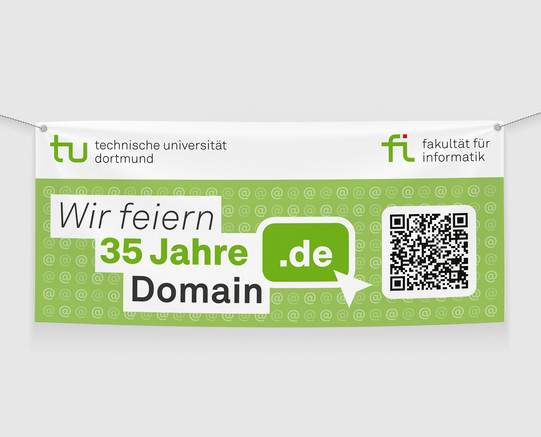 Anniversary banner celebrating the 35th anniversary of the ".de" domain