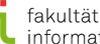 Logo Fakultät für Informatik: Schwarze Schrift auf weißem Grund, daneben grüne Buchstaben f und i.