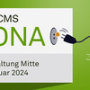 Bildmontage: Weiße Box mit der Aufschrift "CMS Fiona - Abschaltung Mitte Januar 2024". Stilisierte Person zieht Stecker aus der weißen Box.