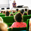 Students sitting in a lecture at the beginning of the study.